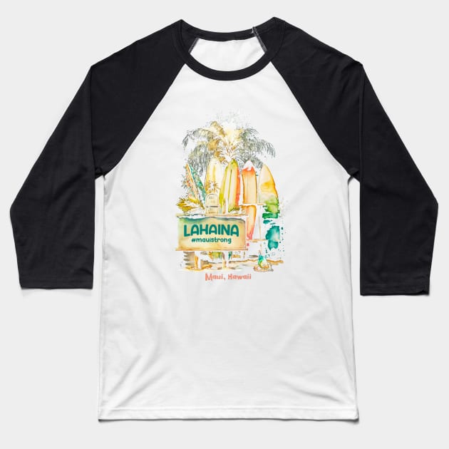 Maui Strong Lahaina, Lahaina Hawaii Wildfire Shirt for Coconut Girl, Beach Themed, Aloha Lahaina Baseball T-Shirt by Hoahip